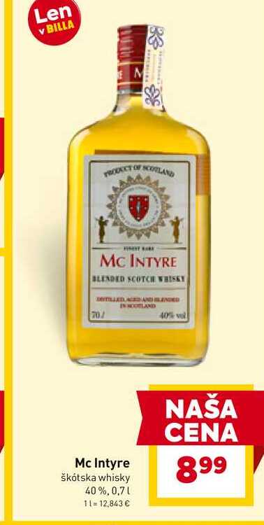 McIntyre škótska whisky 40%, 0,7l