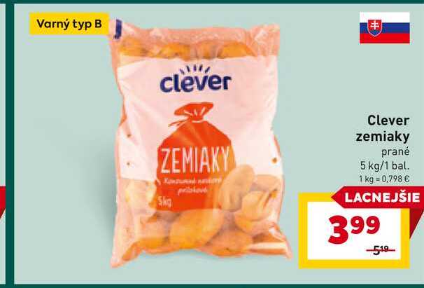 Clever zemiaky prané 5 kg/1 bal. 