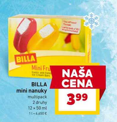 BILLA mini nanuky multipack 2 druhy 12 x 50 ml 