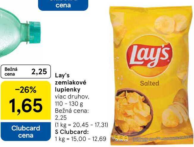 Lay's zemiakové lupienky, 110-130 g