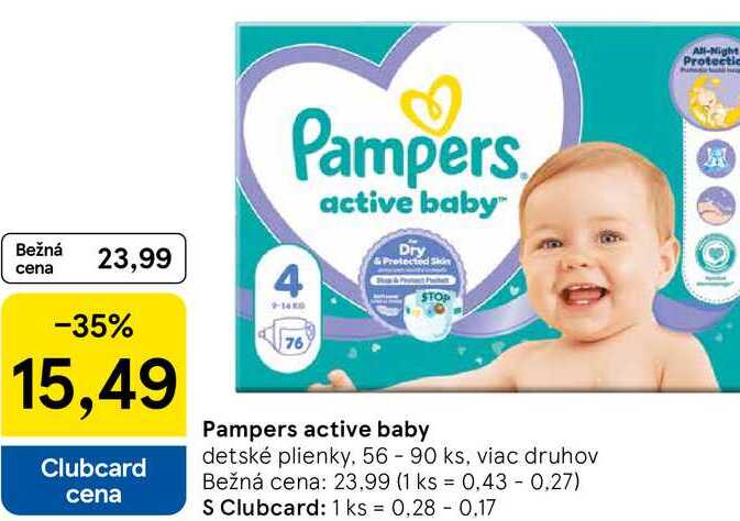 Pampers active baby, 56 - 90 ks