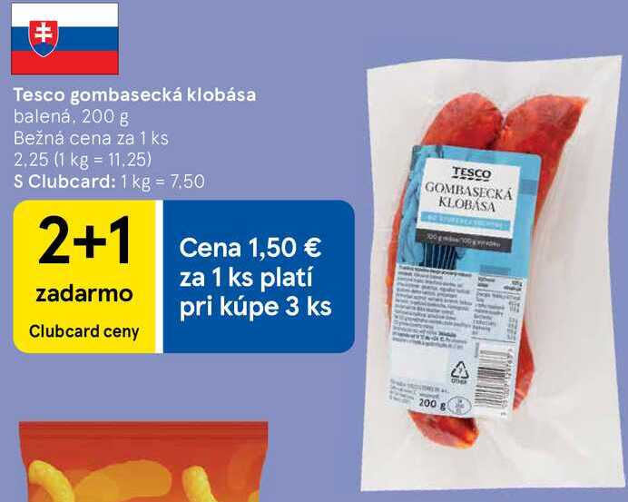 Tesco gombasecká klobása, 200 g 