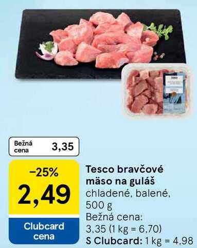 Tesco bravčové mäso na guláš, 500 g