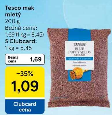 Tesco mak mletý, 200 g 