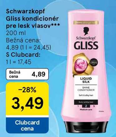Schwarzkopf Gliss kondicionér pre lesk vlasov, 200 ml