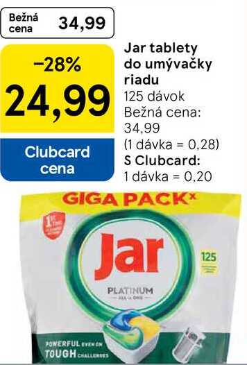 Jar tablety do umývačky riadu, 125 dávok 