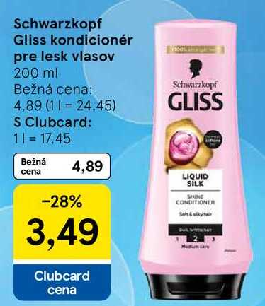 Schwarzkopf Gliss kondicionér pre lesk vlasov, 200 ml 