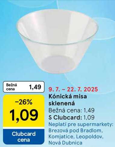 Kónická misa sklenená 