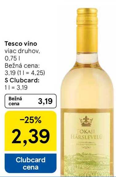 Tesco víno, 0,75 l