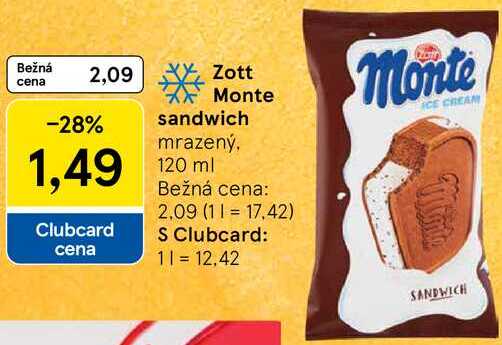 Zott Monte sandwich, 120 ml 