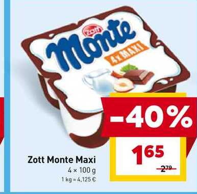 Zott Monte Maxi 4 x 100g 