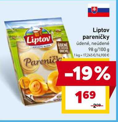 Liptov pareničky údené, neúdené 98 g/100 g