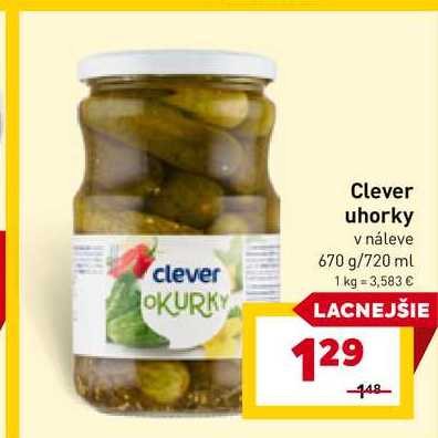 Clever uhorky v náleve 670 g/720 ml 
