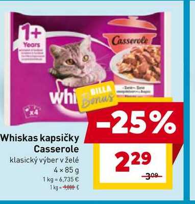 Whiskas Casserole klasický výber v želé 4x85 g 