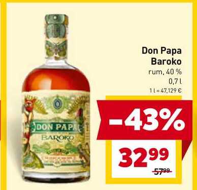Don Papa Baroko rum, 40% 0,7l