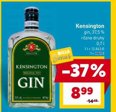 Kensington gin, 37,5% rôzne druhy 0,7 l