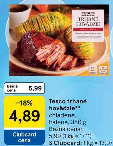 Tesco trhané hovädzie, 350 g