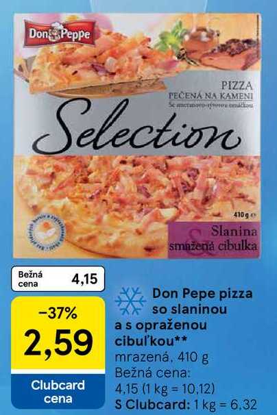 Don Pepe pizza so slaninou a s opraženou cibulkou, 410 g 