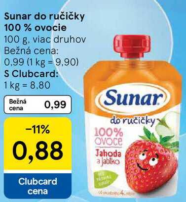 Sunar do ručičky 100% ovocie, 100 g