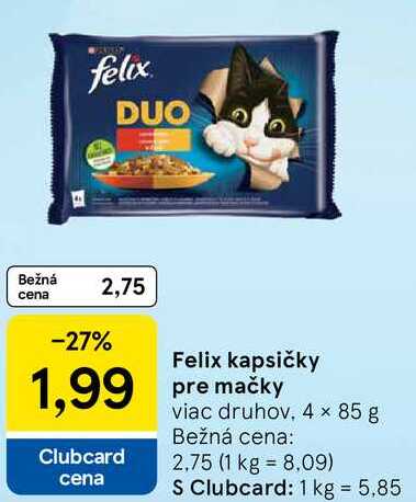 Felix kapsičky pre mačky, 4x 85 g 