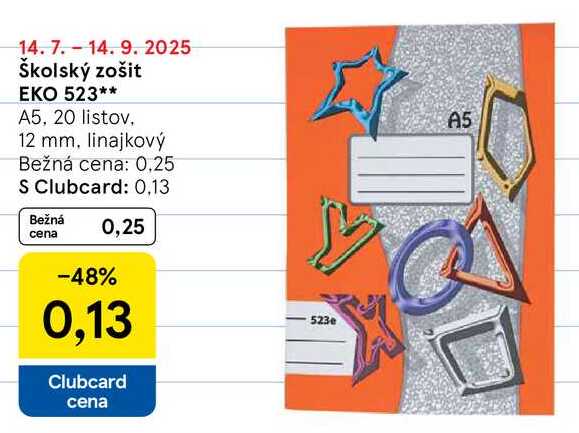 Školský zošit EKO 523