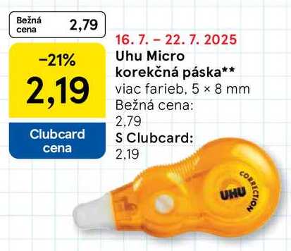 Uhu Micro korekčná páska