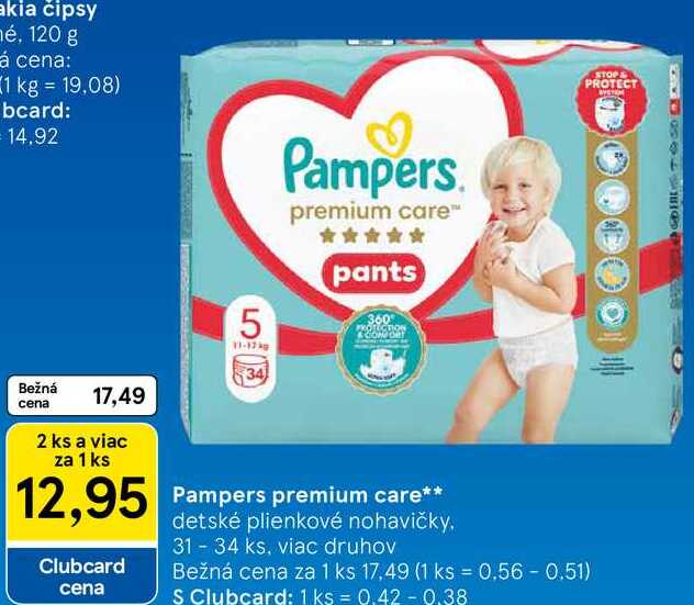 Pampers premium care, 31-34 ks
