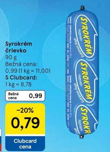 Syrokrém črievko, 90 g