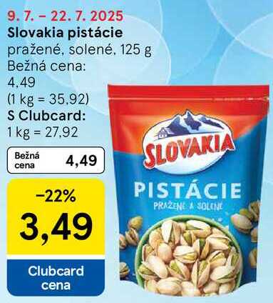 Slovakia pistácie, 125 g 