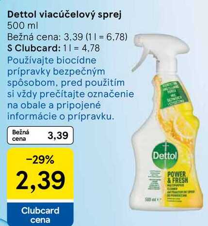 Dettol viacúčelový sprej, 500 ml 