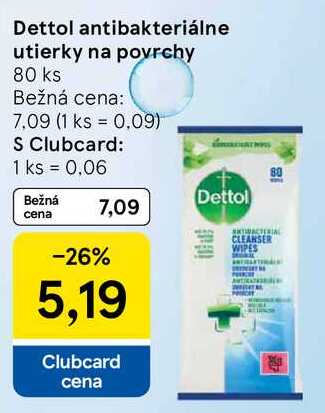Dettol antibakteriálne utierky na povrchy, 80 ks 