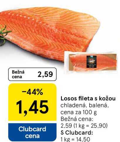 Losos fileta s kožou, cena za 100 g