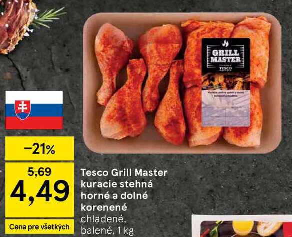 Tesco Grill Master kuracie stehná horné a dolné korenené, 1 kg