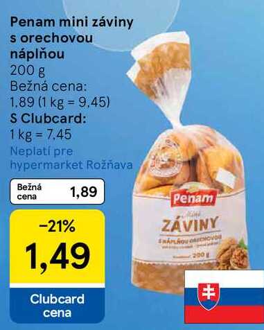 Penam mini záviny s orechovou náplňou, 200 g 