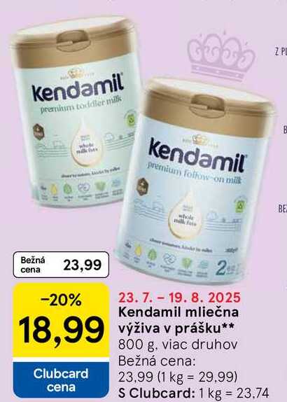 Kendamil mliečna výživa v prášku, 800 g
