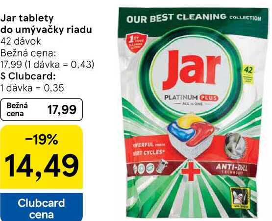 Jar tablety do umývačky riadu, 42 dávok 