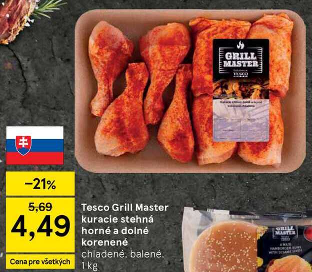 Tesco Grill Master kuracie stehná horné a dolné korenené, 1 kg