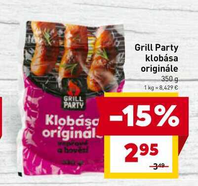 Grill Party klobása originále 350 g 