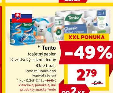 Tento toaletný papier 3-vrstvový, rôzne druhy 8 ks