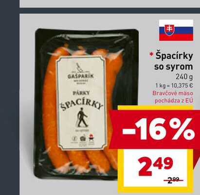 Špacírky so syrom 240 g 