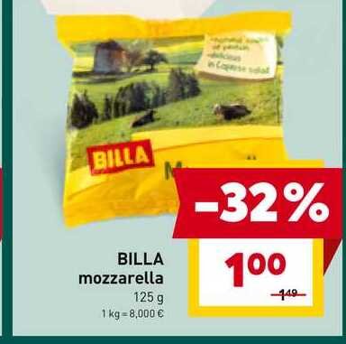 BILLA mozzarella 125 g 