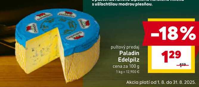 Paladin Edelpilz cena za 100 g 