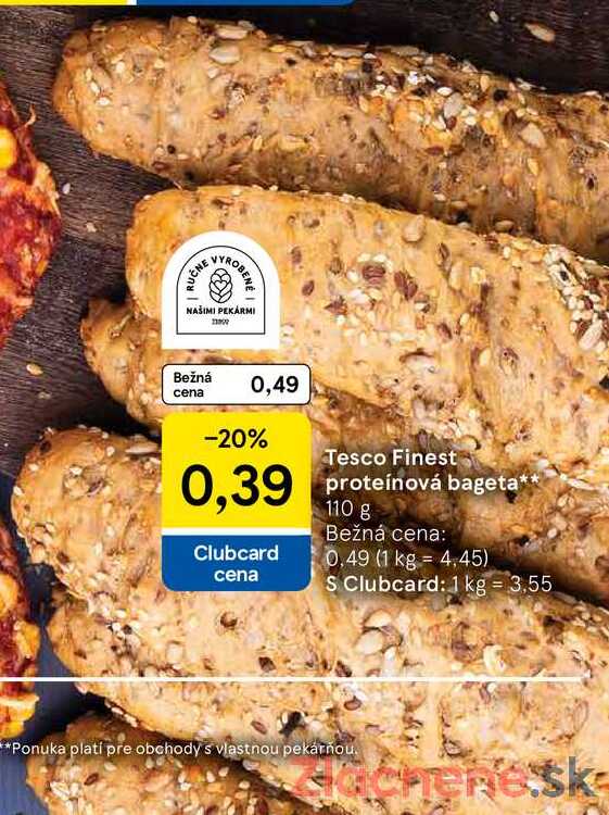 Tesco Finest proteínová bageta, 110 g
