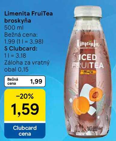 Limenita FruiTea broskyňa, 500 ml 
