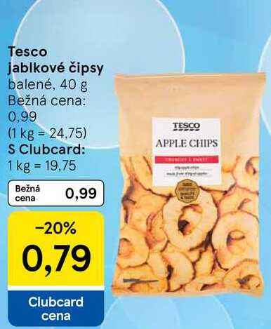 Tesco jablkové čipsy, 40 g