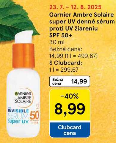 Garnier Ambre Solaire super UV denné sérum proti UV žiareniu SPF 50+, 30 ml 