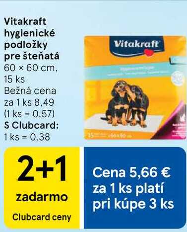 Vitakraft hygienické podložky pre šteňatá, 15 ks