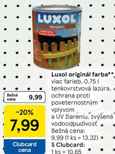 Luxol originál farba, 0,75 l