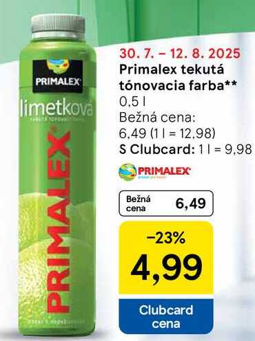 Primalex tekutá tónovacia farba, 0,5 l