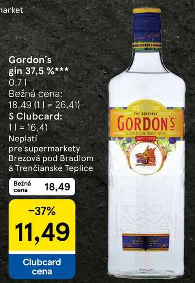 Gordon's gin 37,5 %, 0,7 l